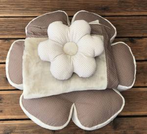 Hundebett RIESEN BLUME BEIGE / BRAUNHandmade