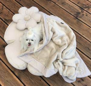 Hundebett RIESEN BLUME BEIGE Handmade
