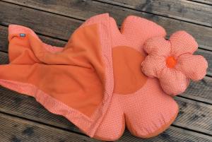 Hundebett RIESEN BLUME ORANGE Handmade
