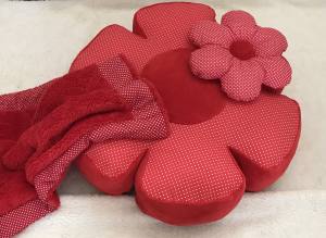 Hundebett RIESEN BLUME RED Handmade