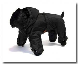 Regenanzug für Hunde BLACK HERCULES mit D-Ring