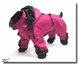 Regenanzug für Hunde *PINK BELLONA *extra für Weibchen mit D-Ring