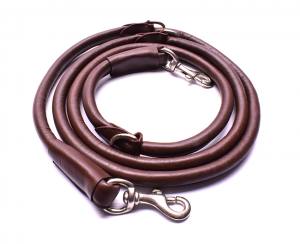 Rundlederleine,Büffelleder 2,10 m Lang, Durchmesser 12 mm Chrom