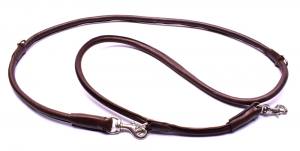 Rundlederleine,Büffelleder 2,10 m Lang, Durchmesser 12 mm Chrom