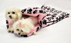 Schlafsack ,Decke ,Spielplatz für Hunde PINK PAWS