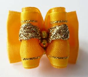 Hunde Schleife Exclusive BIG YELLOW STRASS