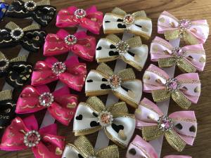 Hunde Schleife FLOWER LOVE Farben Wahl Handmade