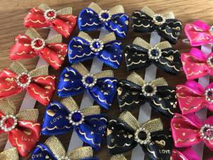 Hunde Schleife FLOWER LOVE Farben Wahl Handmade