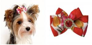 Hund Schleife FLOWERS TULPE RED