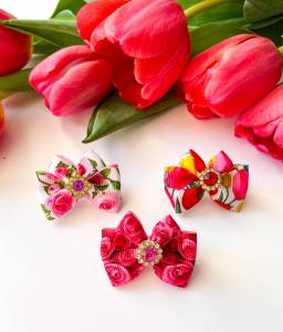 Hunde Schleife FLOWERS Handmade