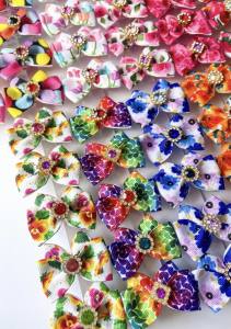 Hunde Schleife FLOWERS Handmade