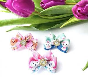 Hunde Schleife Malteser pink