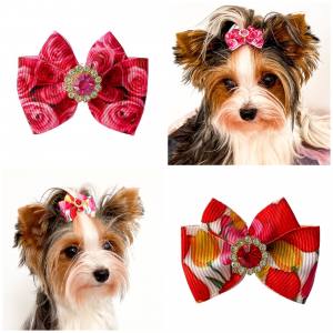 Hunde Schleife FLOWERS Handmade