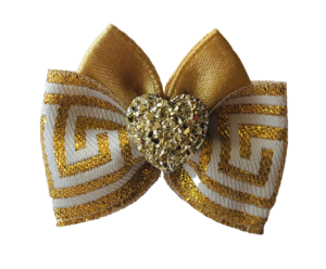 Hunde Schleife ,Spange GOLD HEART GOLD