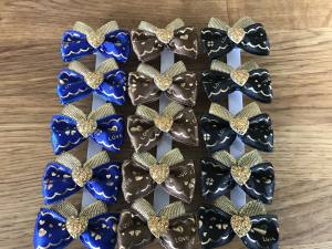 Hunde Schleife ,Spange GOLD HEART farben Wahl