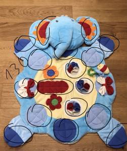 Schnüffelteppich ELEFANT BLAU mit Bögen für Hunde,Katzen,Welpen