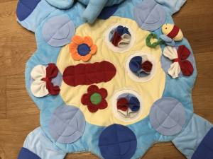 Schnüffelteppich ELEFANT BLAU mit Bögen für Hunde,Katzen,Welpen