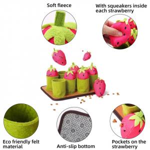 Hunde Schnüffelspiel Pink Erdbeeren-Feld