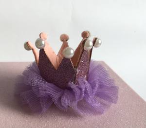 Spange BIG Krone Lavendel