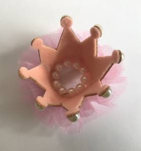 Hunde Spange BIG Krone Rose Silber