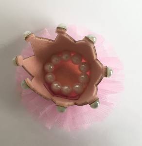 Hunde Spange BIG Krone Rosa Gold