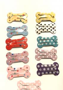 Hunde Spange KLIPP KNOCHEN DOTS Haarspange Metall Clip