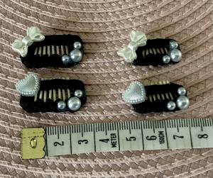 Hunde Spange Klipp 2 cm ,Kamm Clip Spange Metall Haarspange Hund schwarz
