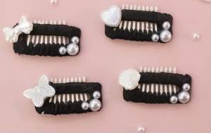 Hunde Spange Klipp 2 cm ,Kamm Clip Spange Metall Haarspange Hund schwarz