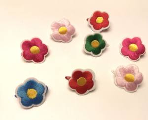 Hunde Spange * STOFF BLUME 2 *