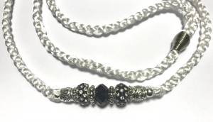 Vorführleine,Ausstellungsleine 4mm mit Karabinerhaken WEISS