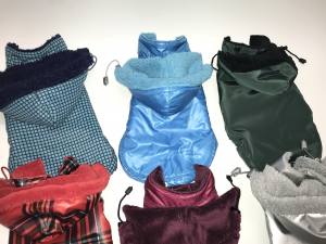 Winterjacke für Hunde EMIL in grün/blau kariert