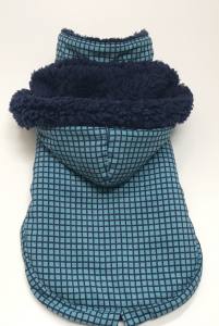 Winterjacke für Hunde EMIL in grün/blau kariert