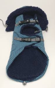 Winterjacke für Hunde EMIL in grün/blau kariert