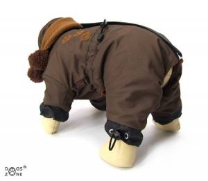 *BROWN PAWS * Wintermantel mit Schal und D-Ring,kurze Beine für Hunde