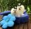 Hundebett RIESEN BLUME BLAU Handmade