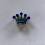 Hunde Schmuck für das Halsband  CROWN blau