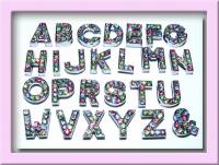 Buchstaben mit Strass-Steinen.Pa...