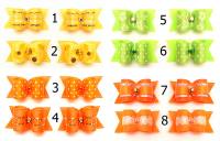 2 Stück ORANGE,GRÜN,GELB MINI Schleifen für Malteser