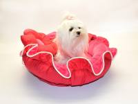 Hundebett FLOWER  Limited Edition PINK-RED Gr.1