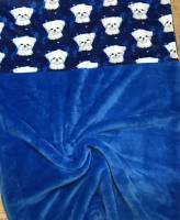 Hunde-Decke Kuscheldecke MALTESER BLAU HANDMADE