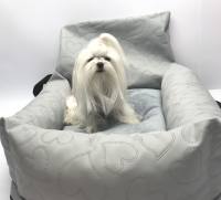 Hundeautositz /Reisebett FIRST CLASS HEART GREY