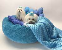 Hundebett DOGSZONE DONUT TÜRKIS kuschelig
