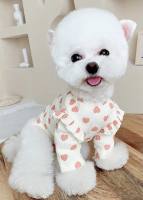 Hundeshirt T-Shirt Creme mit Herzen CAROLINE