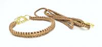 KETTE BEIGE Vorführleine,Ausstellungsleine mit Halsband und Leine 4 mm