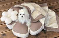 Hundebett RIESEN BLUME BEIGE / BRAUNHandmade