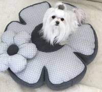 Hundebett RIESEN BLUME GREY Handmade