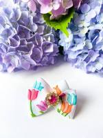 Hunde Schleife FLOWERS TULPE HELL Hundeschleife Handmade