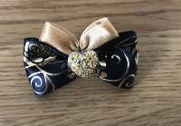 Hunde Schleife ,Spange GOLD HEART BLACK