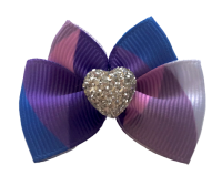Hunde Schleife ,Spange SILVER HEART PURPLE