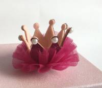 Hunde Spange BIG Krone PINK